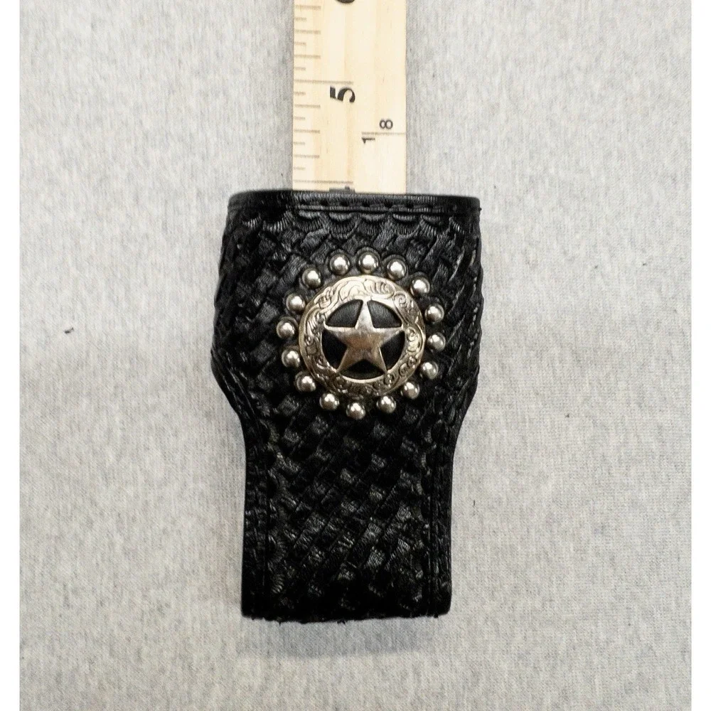 Hand Tooled Basket Weave Utility Belt Clip On Radio Holster Texas Concho Tools‎